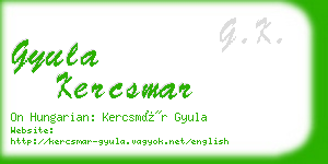 gyula kercsmar business card